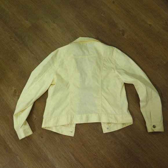 Vintage 2000s Yellow Cotton Denim-Style Jacket - Picture 7 of 12